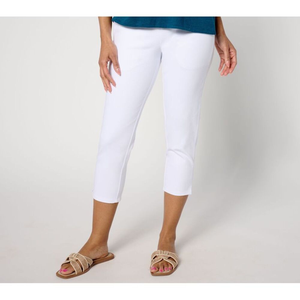 Ryan Simkhai Eyeshop Women's Pants Sz L Prime Denim Crop Pant White A643382